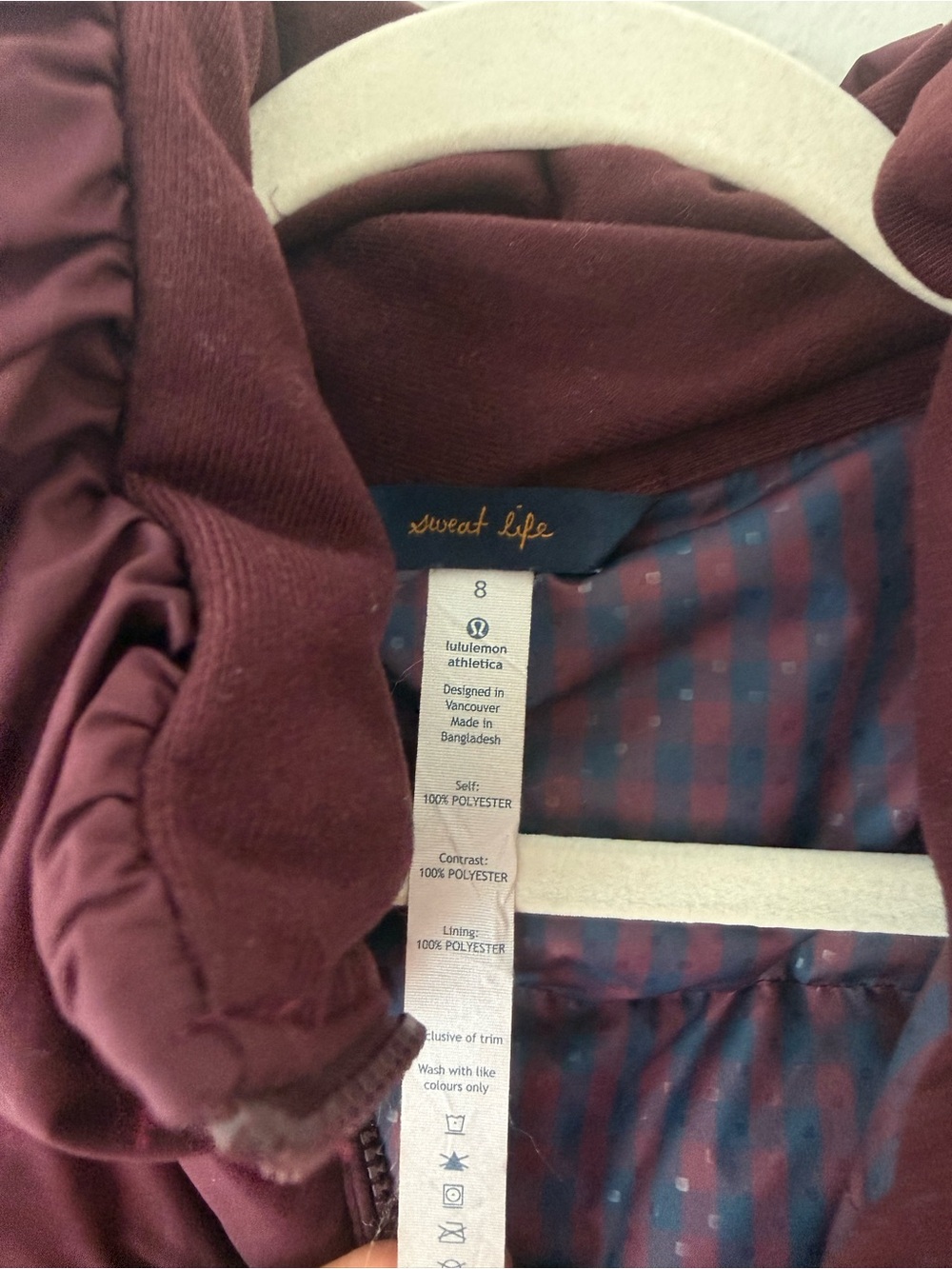 Lululemon Layer Up Reversible Insulated Vest Bordeaux Drama Prep Red Size 8 - Picture 2 of 4
